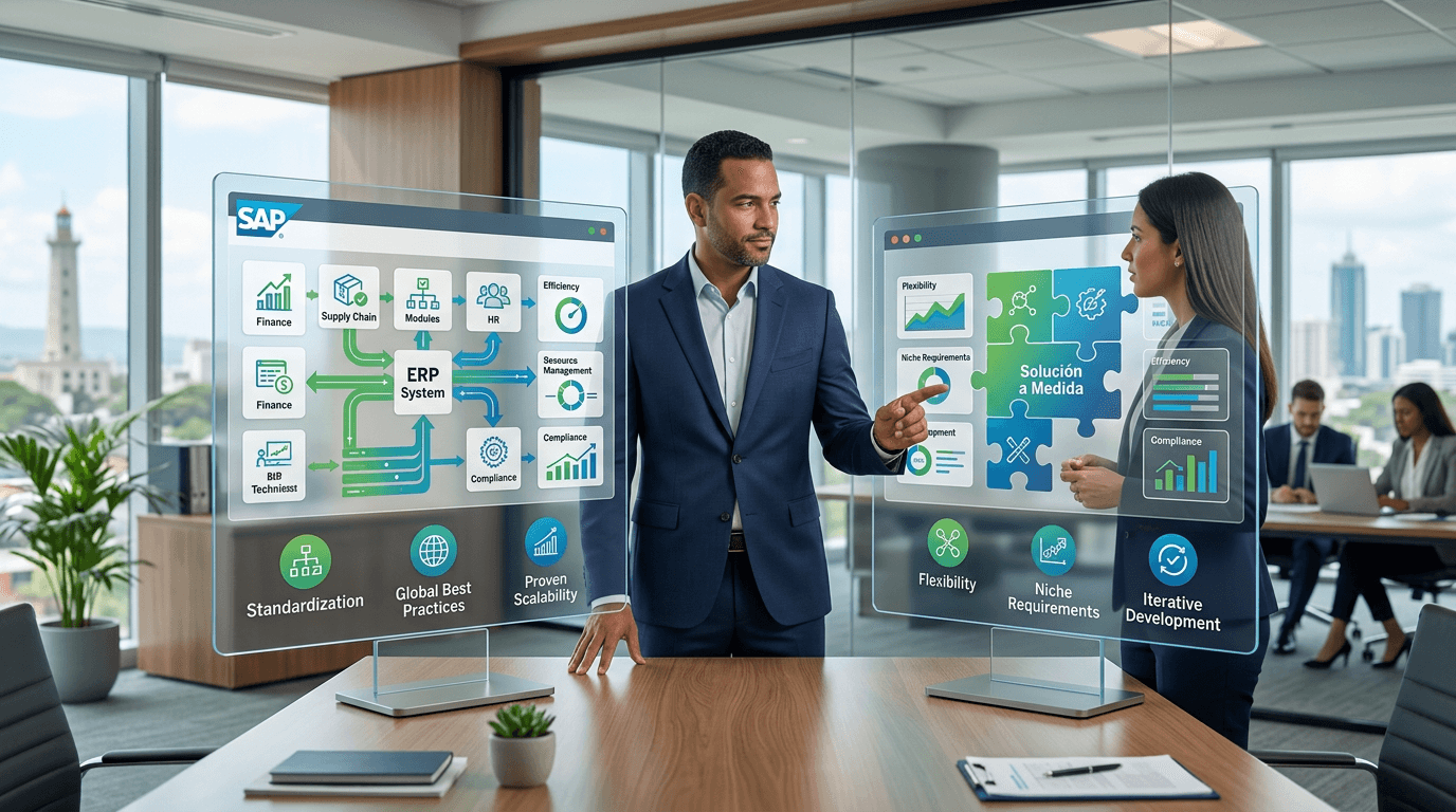 Comparativa entre SAP ERP software y soluciones a medida para empresas en República Dominicana